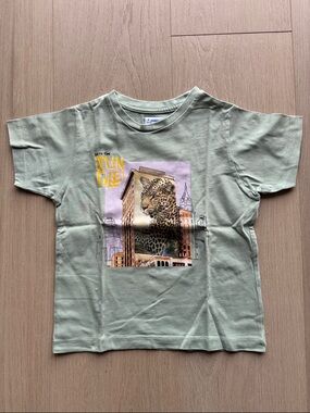 Mayoral Sage Green 'Into the Jungle' Leopard Graphic Tee
